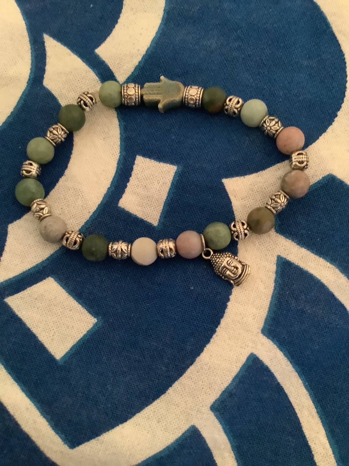 Hamsa Hand and Buddha Head Bracelet