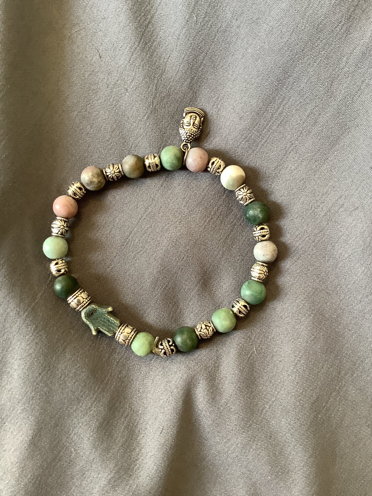 Hamsa Hand and Buddha Head Bracelet