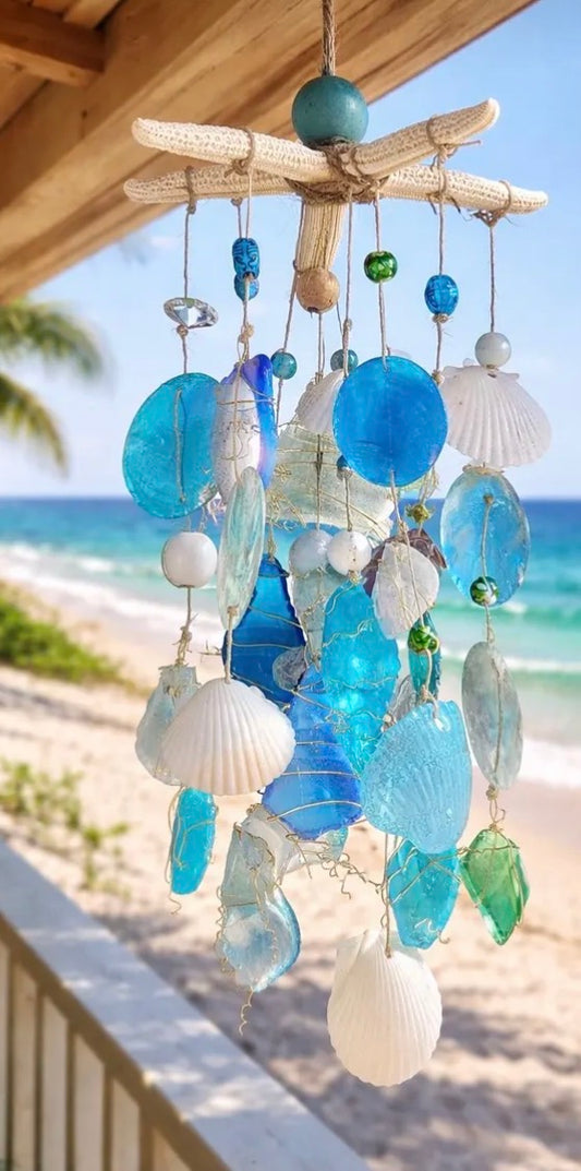 Sea Glass & Shells Wind Chime